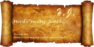 Horánszky Judit névjegykártya